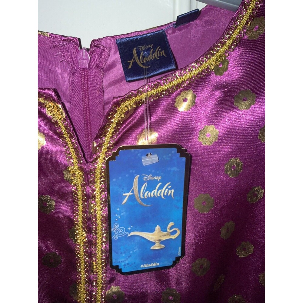 Disney Aladdin Live Action Jasmine Purple Girls Halloween Costume S 10/12 NEW - Picture 5 of 11